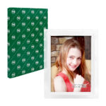 Portarretrato de cristal con marco interno plateado con relieve 13x18 cm - 5x7 in / y125 / portarretrato vidrio