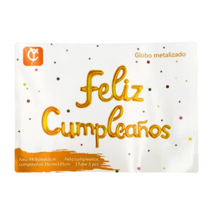 Set de 3 globos metálicos con frase de felíz cumpleaños / yc-152 / globo metalizado / yc