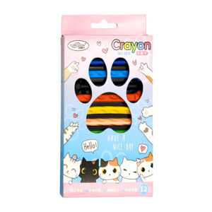1 Caja con 12 crayones de cera, con diseño de pata de gatito y cuerpo antimanchas, variedad de colores / yubesion / 101-12 / 161016