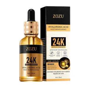 Serum facial zozu con ácido hialurónico y hoja de oro 24k restaura la apariencia de la piel, 30ml / hyaluronic acid 24k / zozu51322