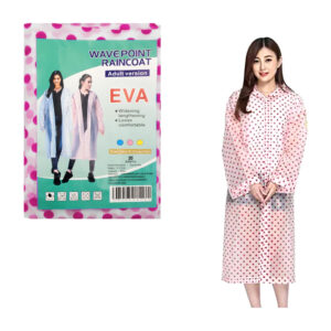 1pza Impermeable grande para adulto, de plástico, con botones abrochables, estampado en puntos y capucha ajustable, variedad de colores / wavepoint raincoat / zenyu / yt1536