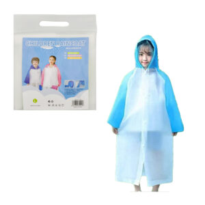 1pza Impermeable de plástico infantil, semitransparente, con capucha ajustable, variedad de colores / children raincoat / zenyu