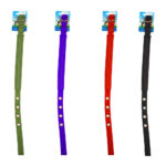 1pza Collar para mascotas mediano, contextura de tipo tela y tipo piel, ajustable, variedad de colores / lielie / o015