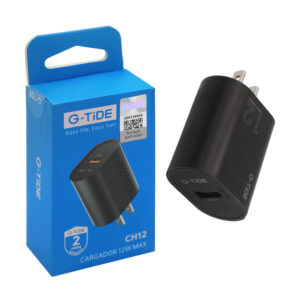 Cubo cargador de carga rápida g-tide con puerto usb, 12w / ch12