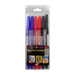 Paquete con 6 plumas delgadas, negro, azul y rojo / yzb102-10