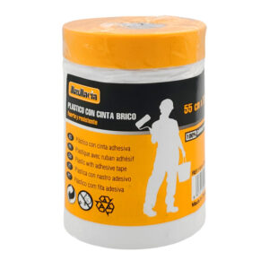 1pza Rollo pequeño de cubierta plástica con bordes encintados para pintar, variedad de usos / 55cmX20m / maxmacia / plastico con cinta