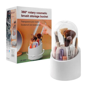 1pza Cosmetiquera de escritorio rotativa con compartimientos y tapa transparente, variedad de colores / ld-1005-1 / 11804