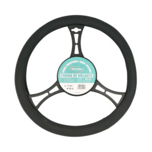 Cubierta - funda universal para volante de carro, transpirable, de 39cm aprox con textura suave y diseño texturizado de puntos y liso con detalles de costura / 12945