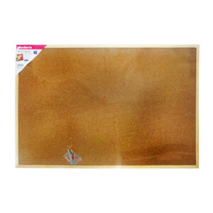 Pizarrón de corcho - tablón de anuncios grande 60x90cm con marco de madera con tachuelas, tornillos de ojo y cuerda / 13390 / maxmacia