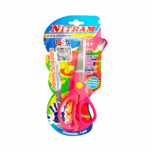 Tijeras infantiles metálicas, con mango plástico, usos varios / nitram / junior