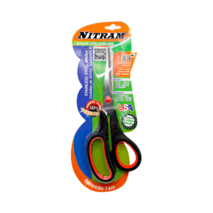 Tijeras metálicas grandes con mango de plástico, usos varios / 8in / nitram