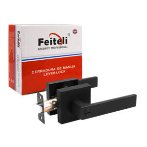 Cerradura de manija para baño con diseño cuadrado minimalista en color negro matte / ma2001 / ma2001-ng / ma2001-bñ-ng / ma2001 baño negra