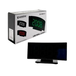 1pza Reloj despertador mediano, en forma de pantalla curva, con botones de función superiores y display led, variedad de funciones / led wall clock  / ds-3621l-2 / 18384-1