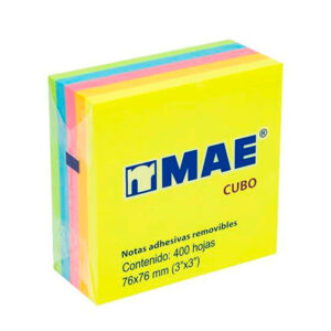 Paquete con 400 post it - notas adhesivas mae de colores pastel, 76x76mm / 21013
