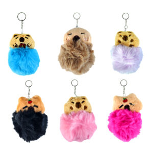 1pza llavero de capibara con decoración de pompom, variedad de colores / bola afelpada capibara / llavero pom pom / 25mk-c-58