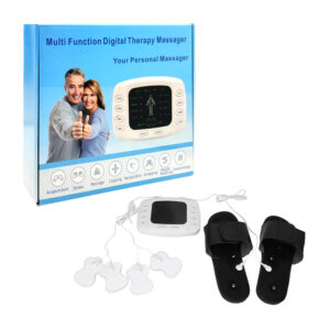 Masajeador - estimulador eléctrico digital multifuncional para terapia con dispositivo de control, parches, cables y sandalias conductoras / 265-1 / multi function digital therapy massager