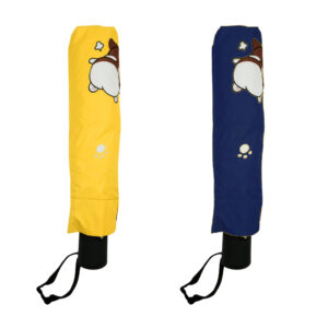 Paraguas de bolsillo semi automático con filtro para rayos del sol y estampado de perro corgi, variedad de colores / zds033