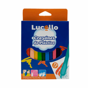 Caja lucello con 12 crayones triangulares, colores surtidos / 306475