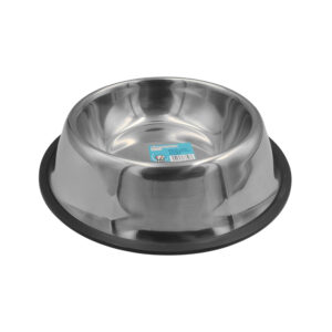 Plato tazón liso de acero inoxidable antideslizante, 22cm / 35187