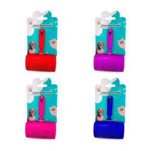 Cepillo para mascotas de plástico con cerdas metálicas, colores surtidos / 35634