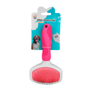 Cepillo de plástico con cerdas metálicas con mango ergonómico, colores surtidos