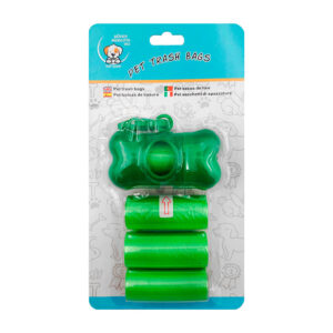 Paquete con 4 rollos de bolsas para heces + llavero dispensador, color surtido