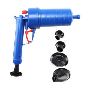 Bomba / pistola de presión manual limpiadora para destapar caños con 4 cabezales intercambiables / lu4442