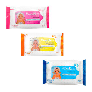 Paquete de 20 toallitas húmedas desmaquillantes y humectantes con esencia de ácido hialurónico, variedad de colores / maxdona / x087