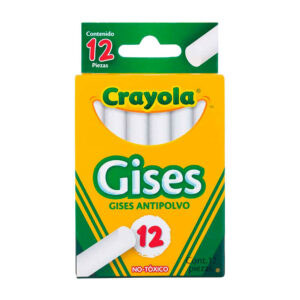 Paquete crayola con 12 gises blancos, cortos, delgados / crayola gises antipolvo 12 / 50-1402 / 5014020005 / f4p03