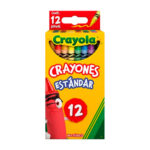 Paquete crayola con 12 crayones estándar, delgados, 9.21, colores surtidos / 52-3012 / 523012m008-07 / crayola crayones estándar 12
