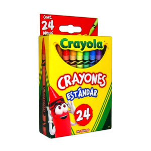 Paquete con 24 crayones estándar, delgados, cortos, colores surtidos / crayola crayones estándar 24 / 52-3024 / 523024wm05