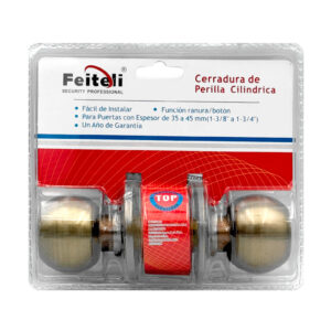 Cerradura de perilla cilíndrica con cuerpo de latón antiguo para el baño con seguridad básica / 5872ab-bk