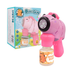 1pza Pistola dispensadora de burbujas, infantil, con forma de capibara, bote de jabón rellenable, calcomanías y función musical, variedad de colores / music version / bubble gun / 668-132a