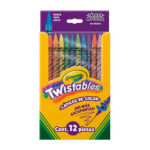 Paquete con 12 crayolas retráctiles con punta tipo lápiz delgada, en colores surtidos / 687408m009 / 68-7408 / crayola twistables / lápices de color