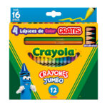Paquete con 12 crayones jumbo + 4 lápices de madera de colores, colores surtidos / 69-1204 / 691204m000 / crayola crayones jumbo 12