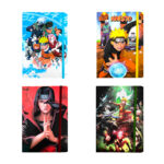 Cuaderno de pasta dura con resorte y diseño de personajes de naruto