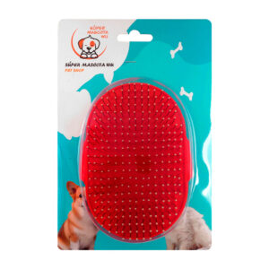 Cepillo pet brush con cerdas rígidas, ajustable de goma, colores surtidos