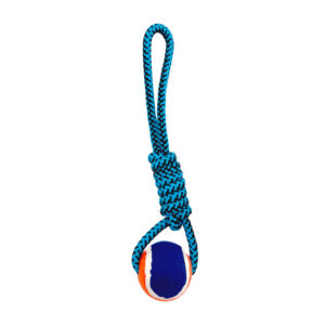 Mordedera de cuerda con pelota de tenis, 35cm, variedad de colores / 73216