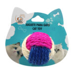 Juguete pelota de yute para gato, 6cm, colores surtidos / 73431