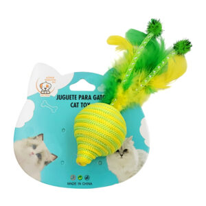 Juguete pequeño para gato, plumas, elásticos e hilos, variedad de colores/ 73466