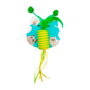 Juguete cilíndrico de cordón con plumas malla elástica e hilos, colores surtidos
