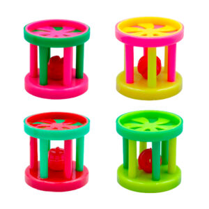 Paquete con 4 ruletas para gato con cascabel, multicolores / 73478