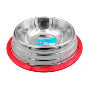 Plato tazón de acero inoxidable antideslizante con relieve / 73777