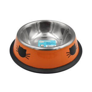 Plato tazón metálico antideslizante con estampado de gatitos, 16cm / 73834
