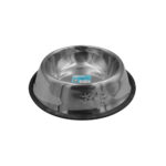 Plato tazón de acero inoxidable con relieve de huellitas, antideslizante, 18cm