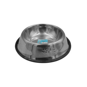 Plato tazón de acero inoxidable con relieve de huellitas, antideslizante, 18cm
