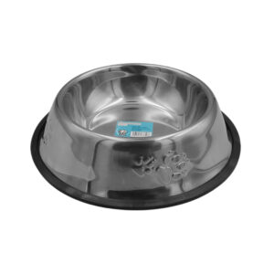 Plato tazón metálico con relieve de huellas, antideslizante, 22cm / 73853