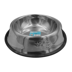 Plato tazón metálico con relieve de huellas, 26cm, antideslizante / 73854
