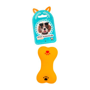 Juguete chillón con forma de hueso, 9cm, estampado de garrita, colores surtidos