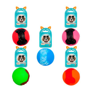 1pz pelota chillona 7.3cm con relieve de huesos, colores surtidos / 73916